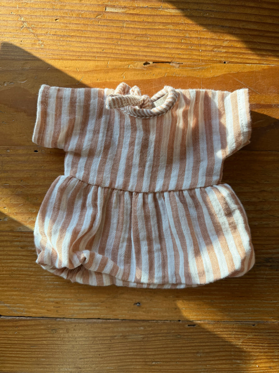 Beige Stripe 28cm Doll Bubble Romper