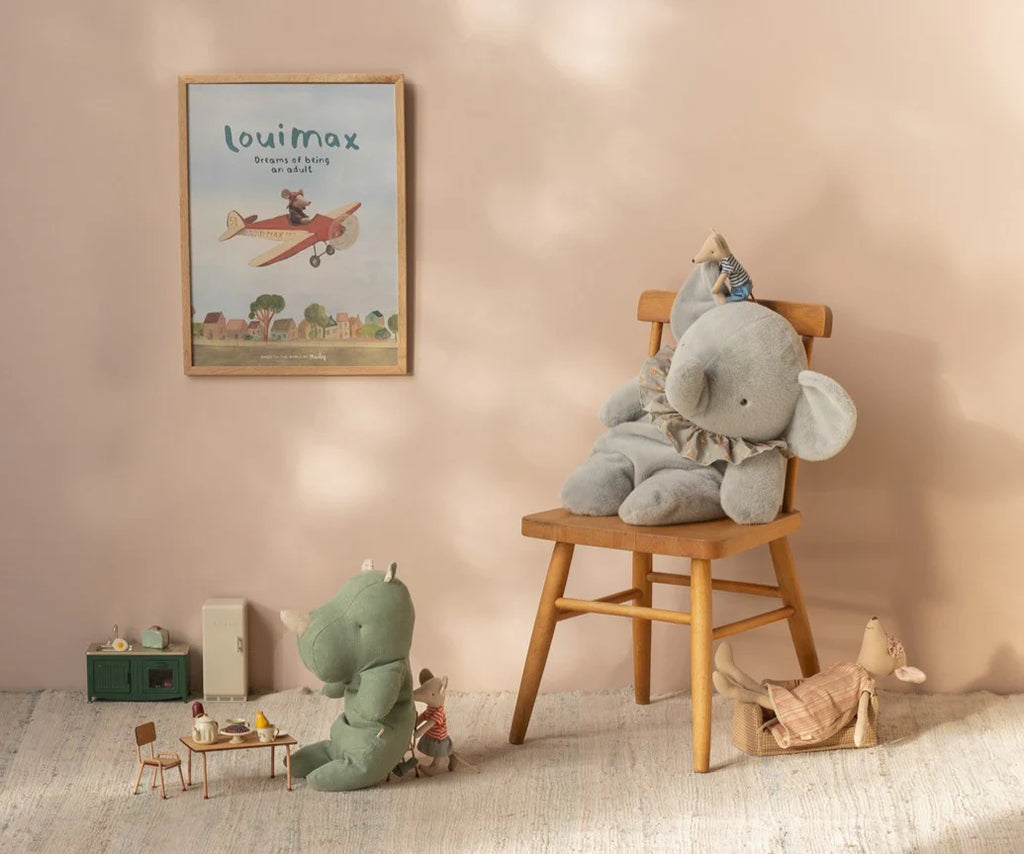 Big Blue/Grey Plush Elephant