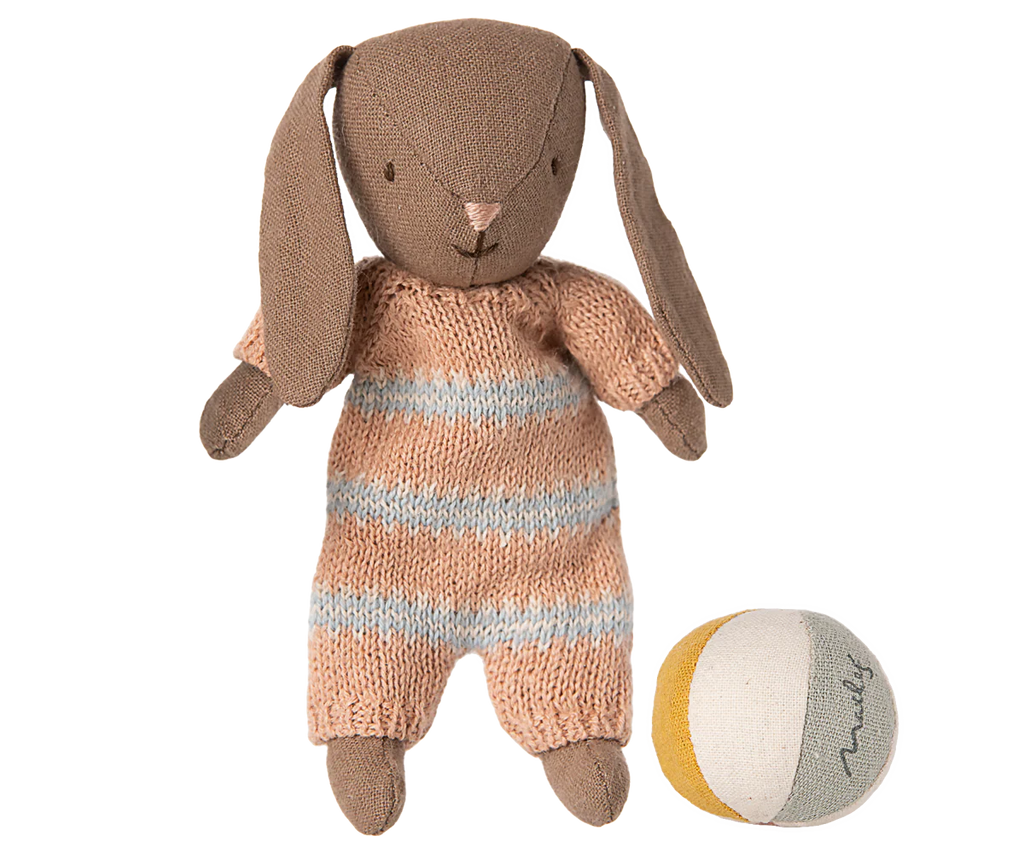 Brown Micro Bunny Set - Dusty Rose