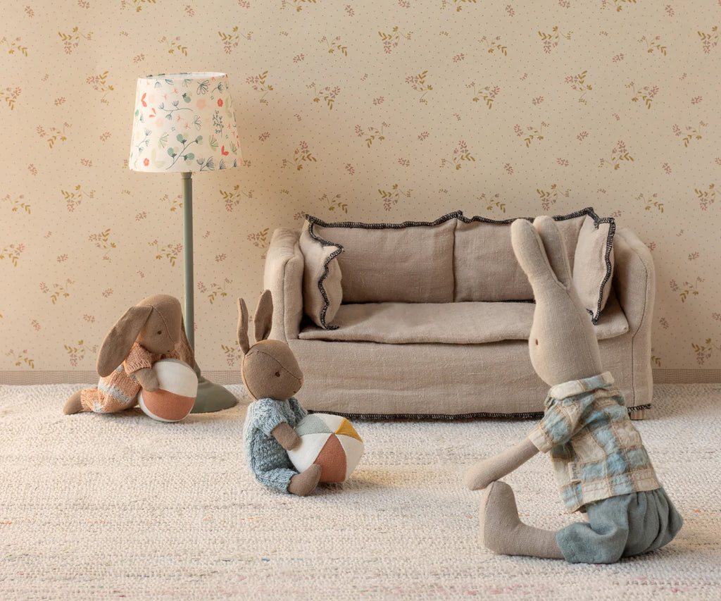 Brown Micro Bunny Set - Dusty Rose