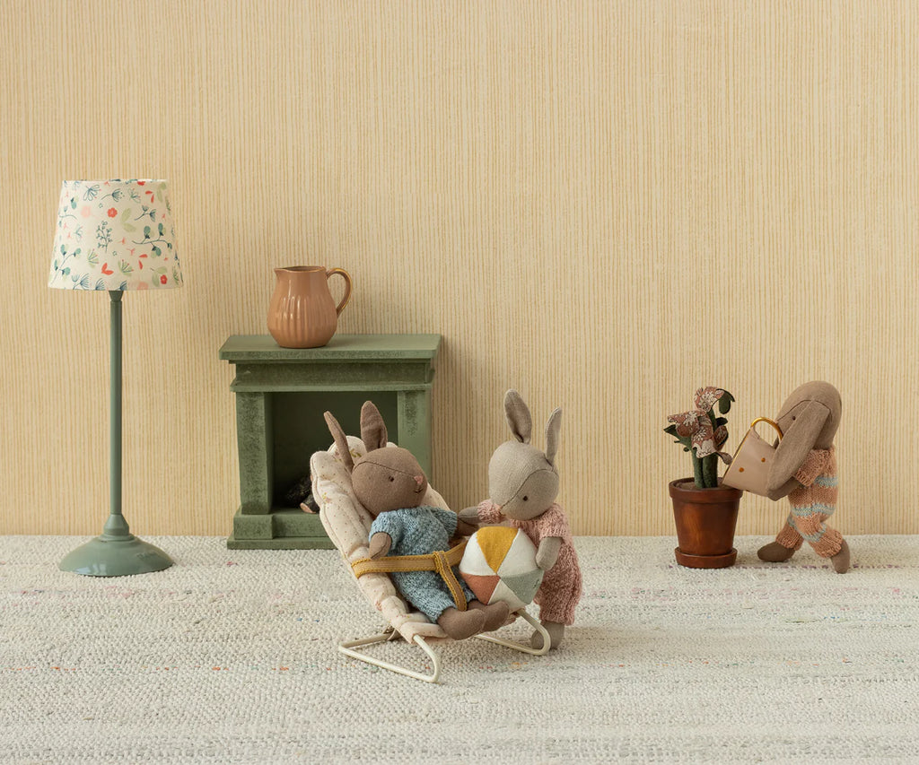 Brown Micro Bunny Set - Dusty Rose