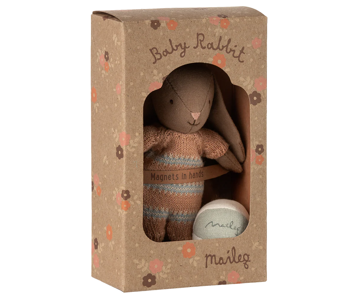 Brown Micro Bunny Set - Dusty Rose