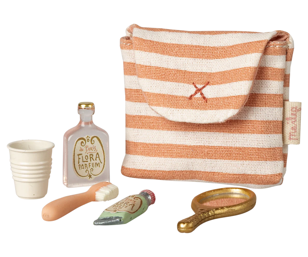 Coral Stripe Mouse Toothbrush Set