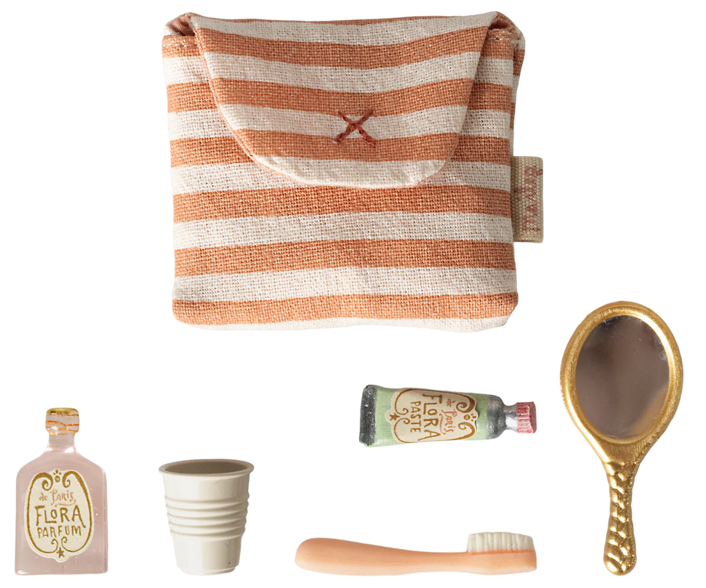 Coral Stripe Mouse Toothbrush Set