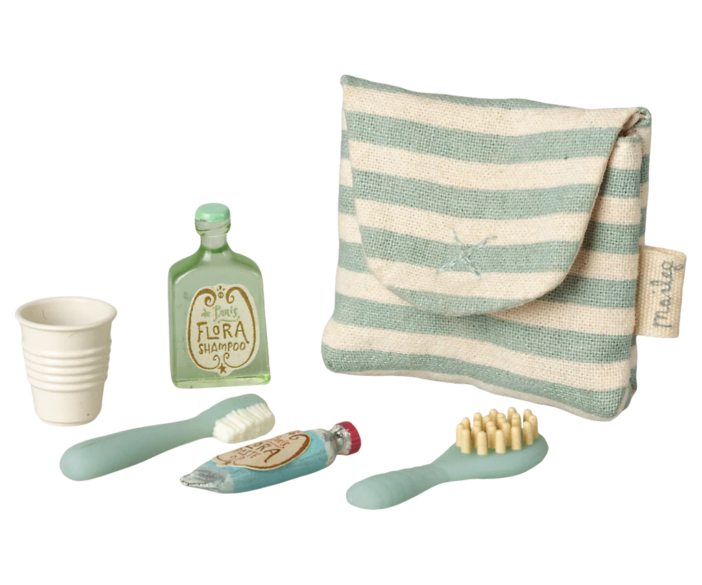 Blue Stripe Mouse Toothbrush Set