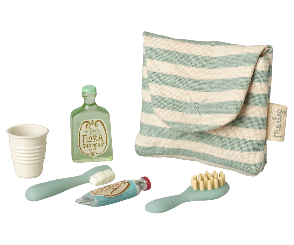 Blue Stripe Mouse Toothbrush Set