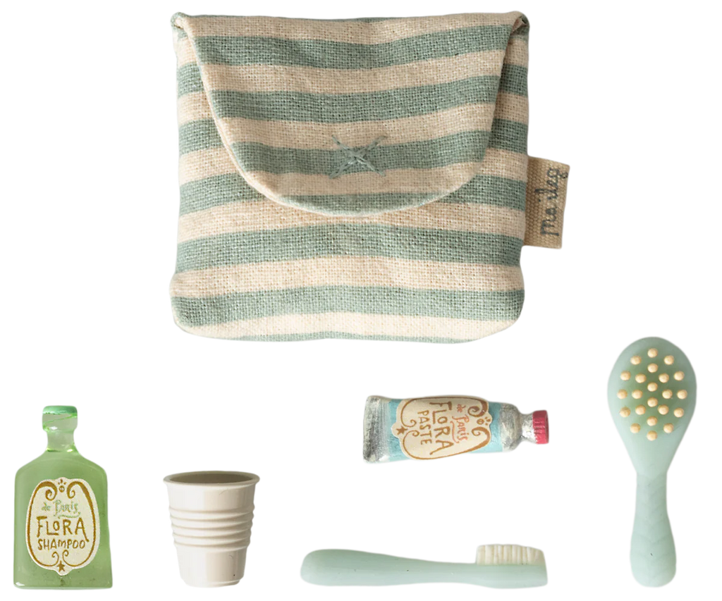Blue Stripe Mouse Toothbrush Set