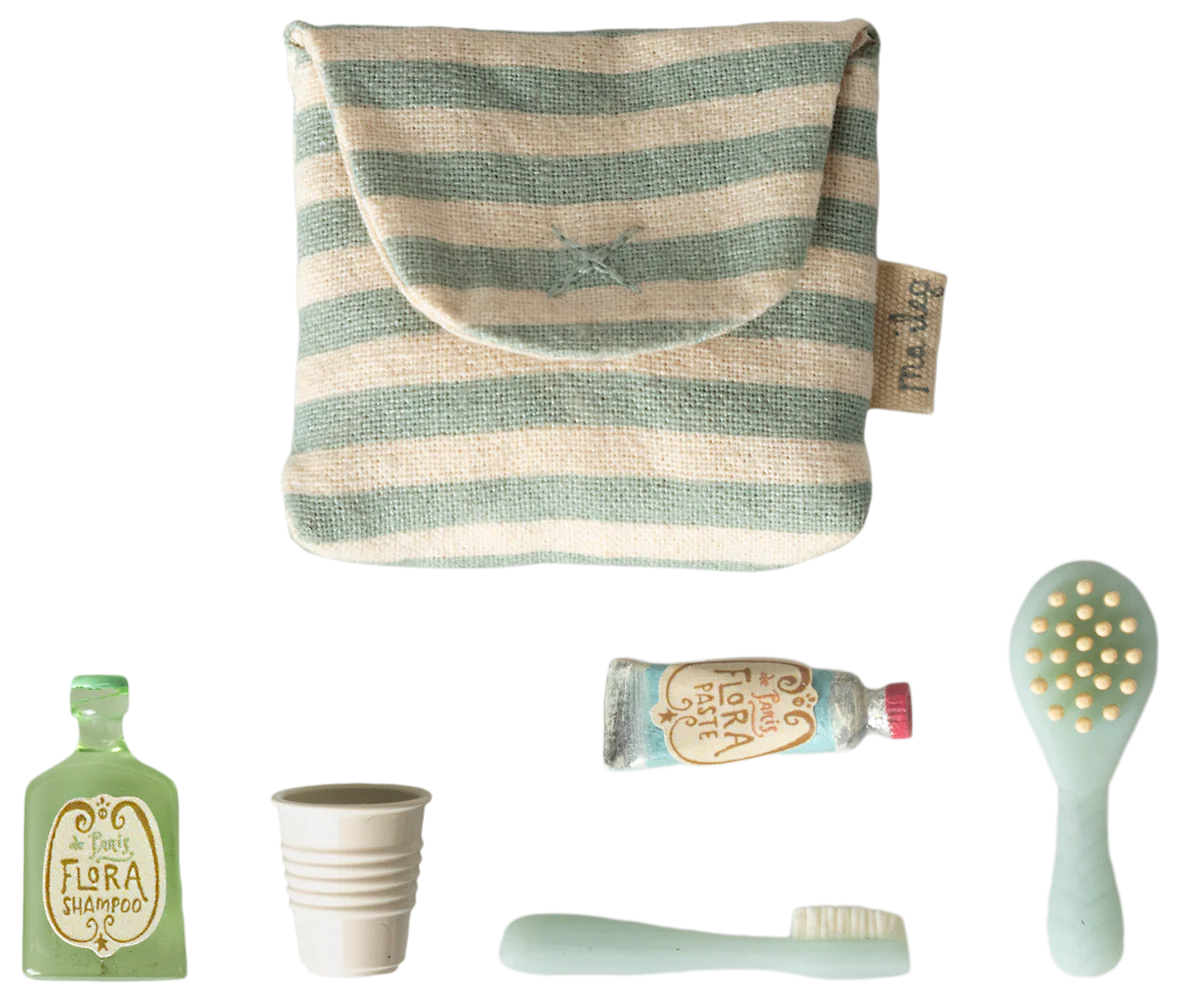 Blue Stripe Mouse Toothbrush Set