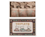 Checker Triplets Baby Mice in Matchbox
