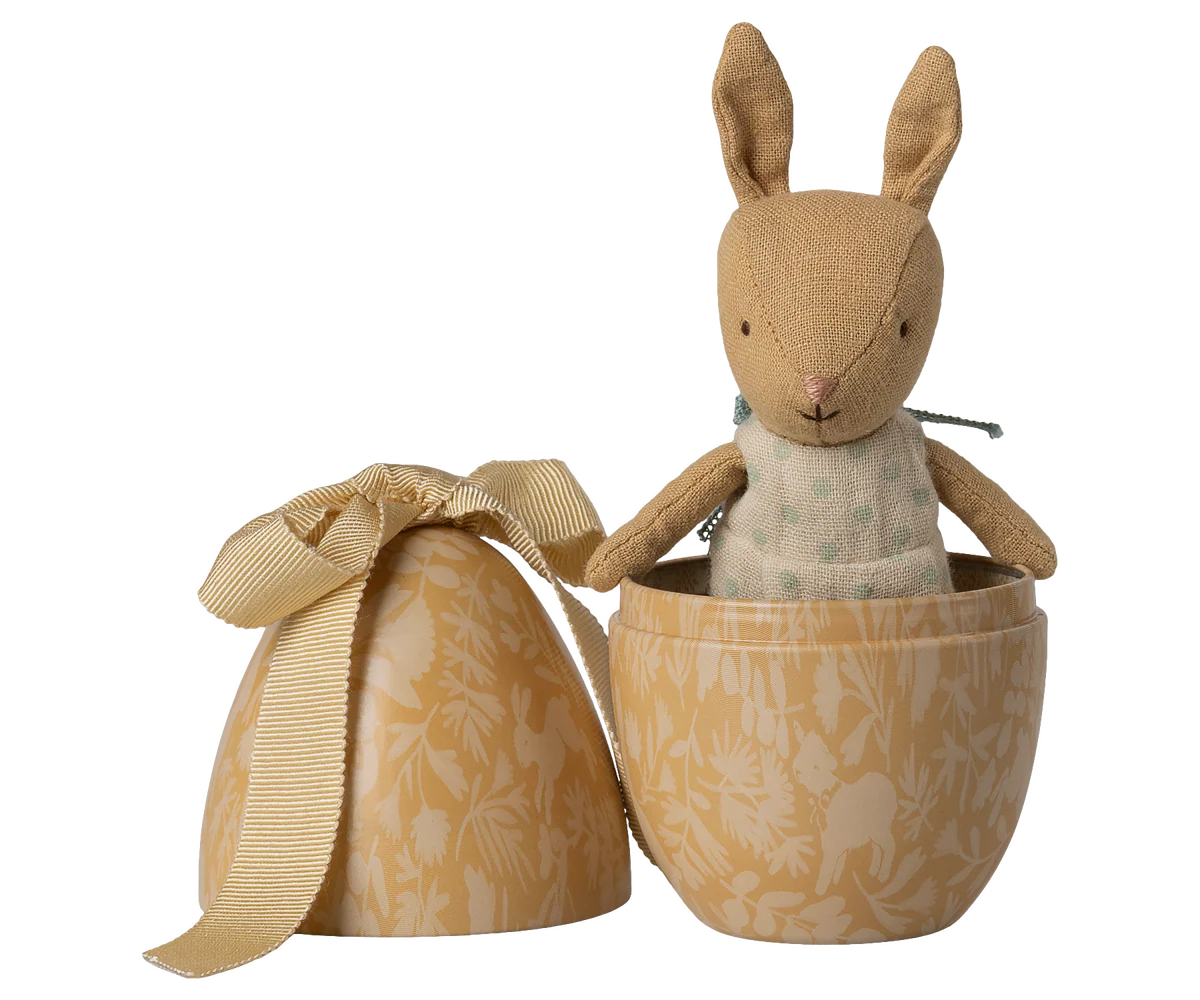 Small Cream Yellow Micro Rabbit Easter Egg