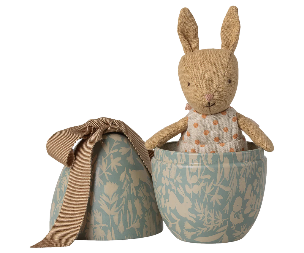 Small Dusty Blue Micro Rabbit Easter Egg