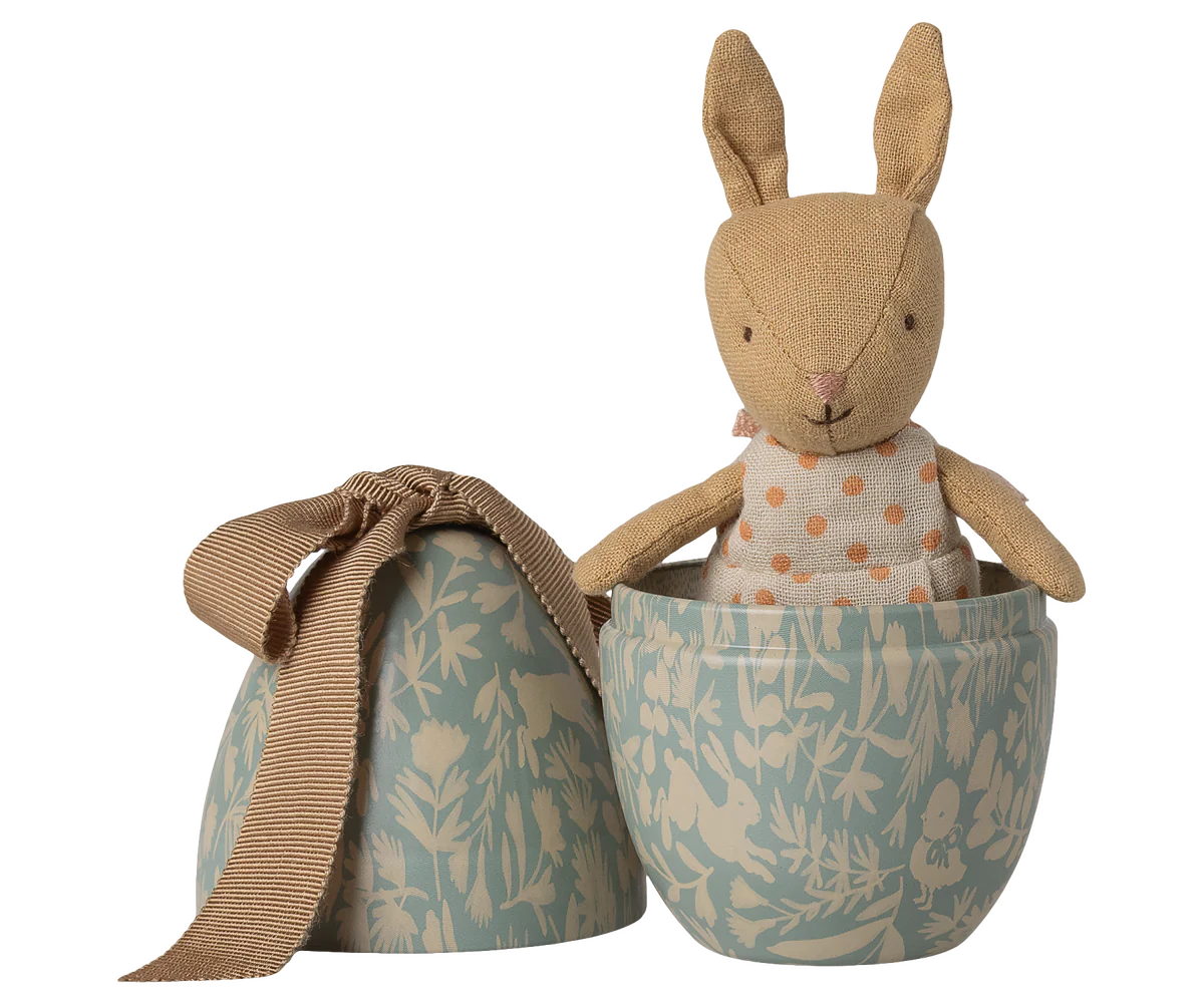Small Dusty Blue Micro Rabbit Easter Egg