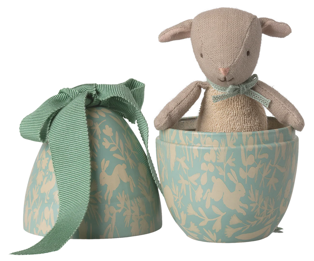 Small Dusty Mint Micro Lamb Easter Egg