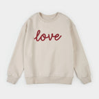 ‘Love’ Beige Fleece Sweatshirt
