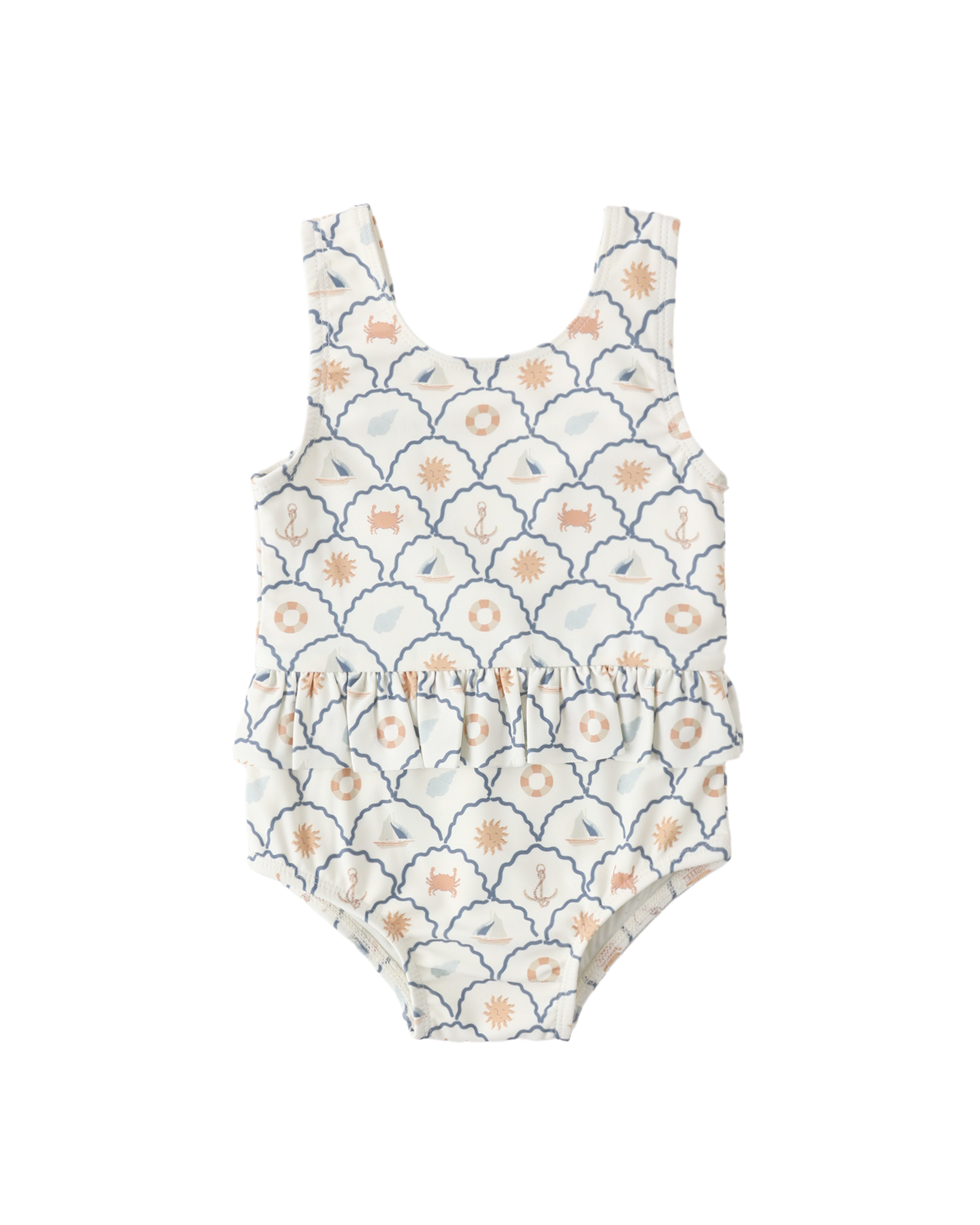 Nautical Skirted One-Piece