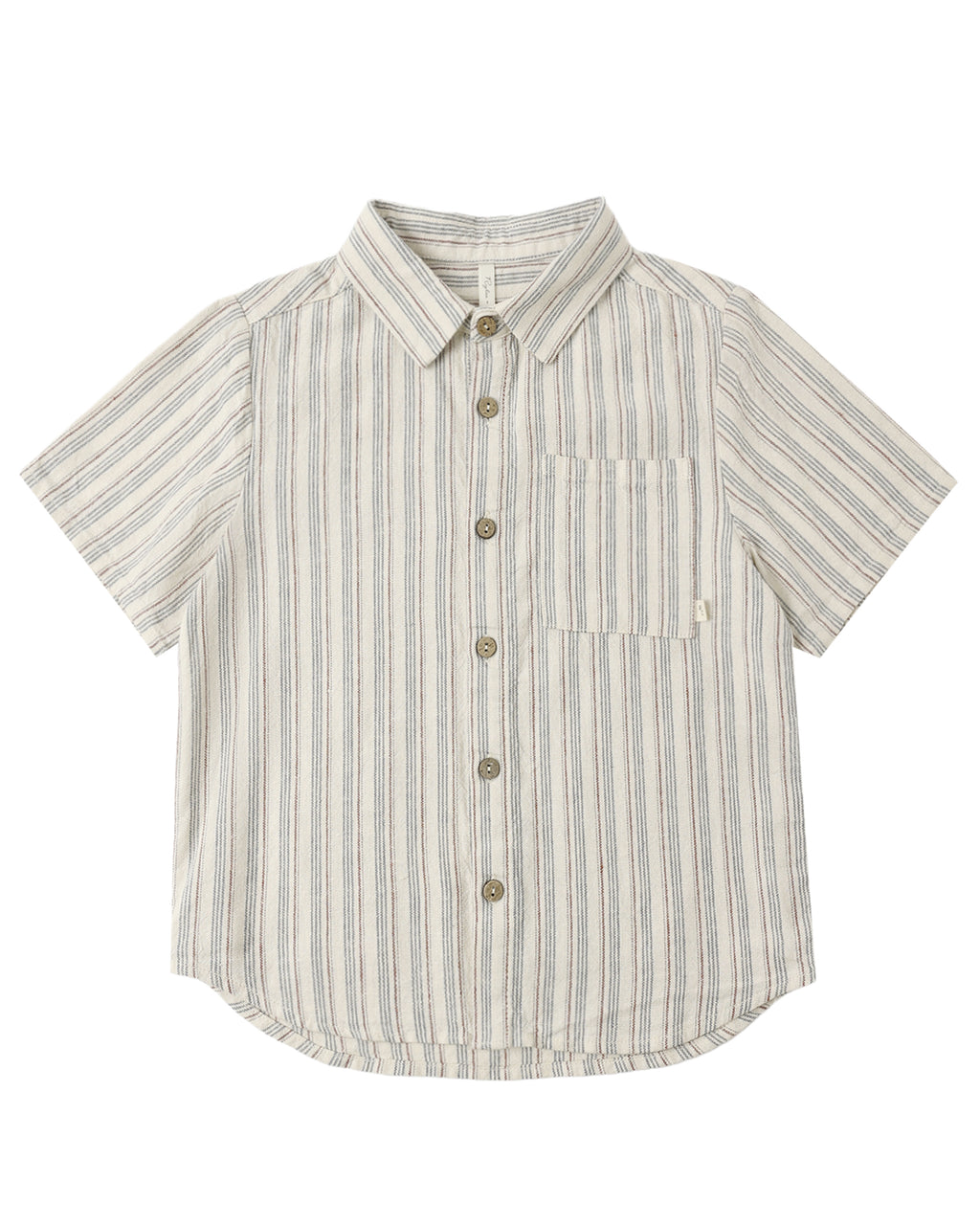 Nautical Stripe Short Sleeve Collared Shirt