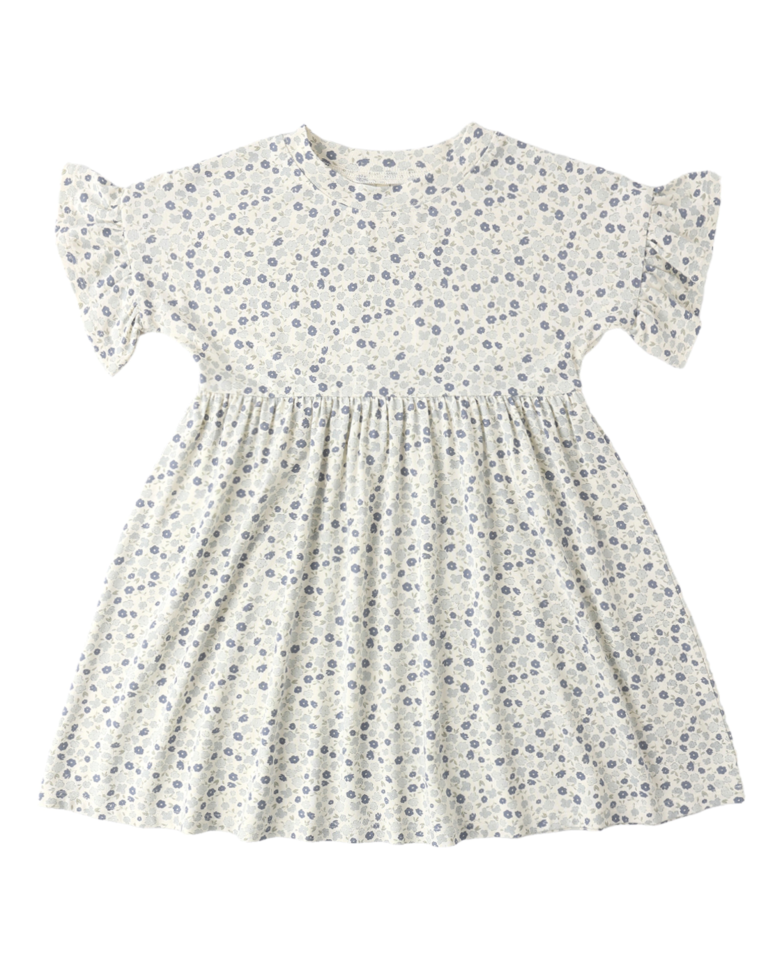 Blue Ditsy Babydoll Dress