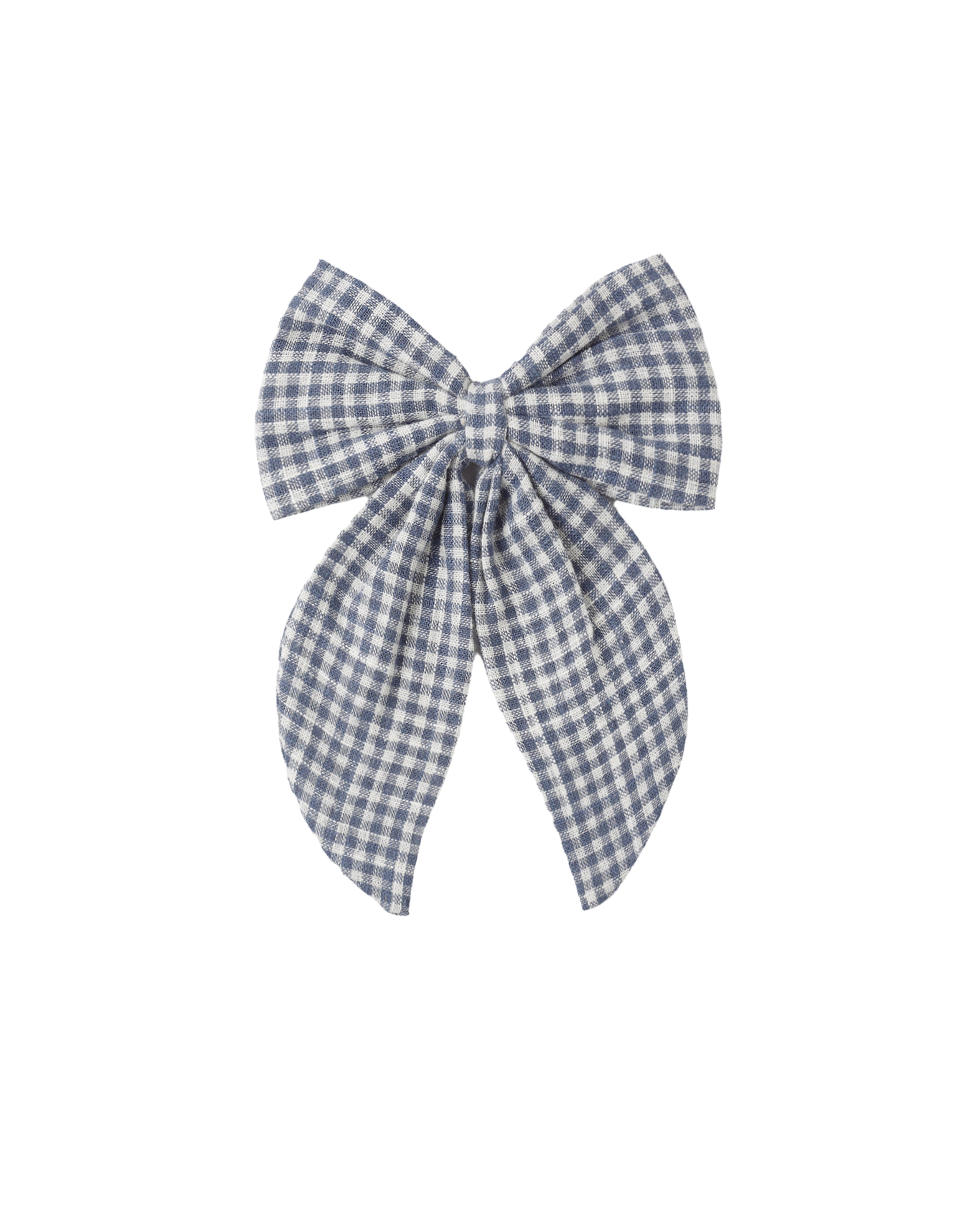 Marine Gingham Oversized Bow