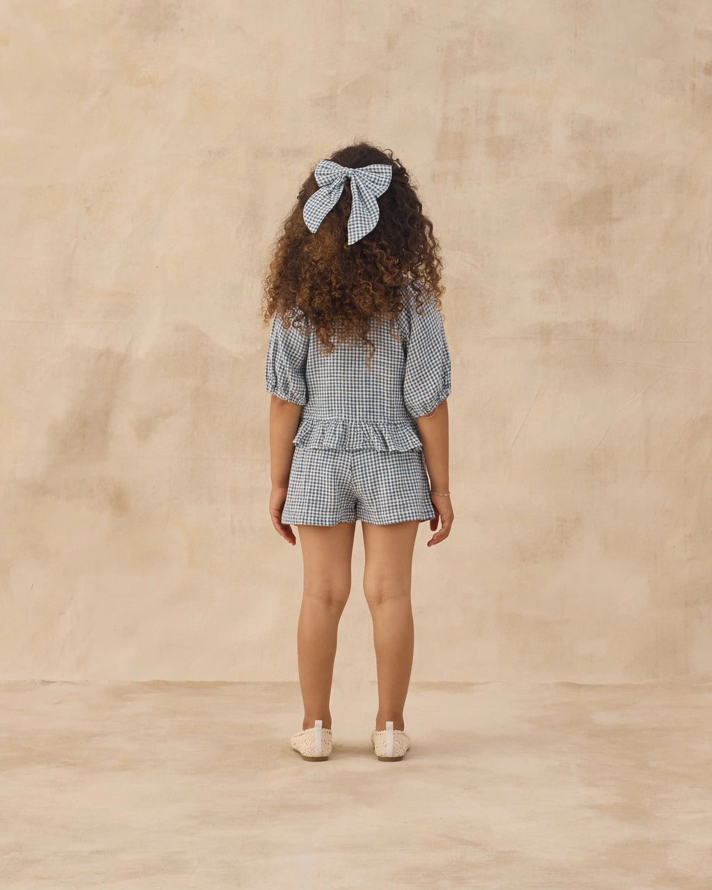 Marine Gingham Oversized Bow