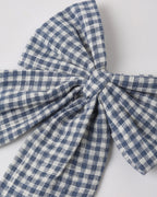 Marine Gingham Oversized Bow