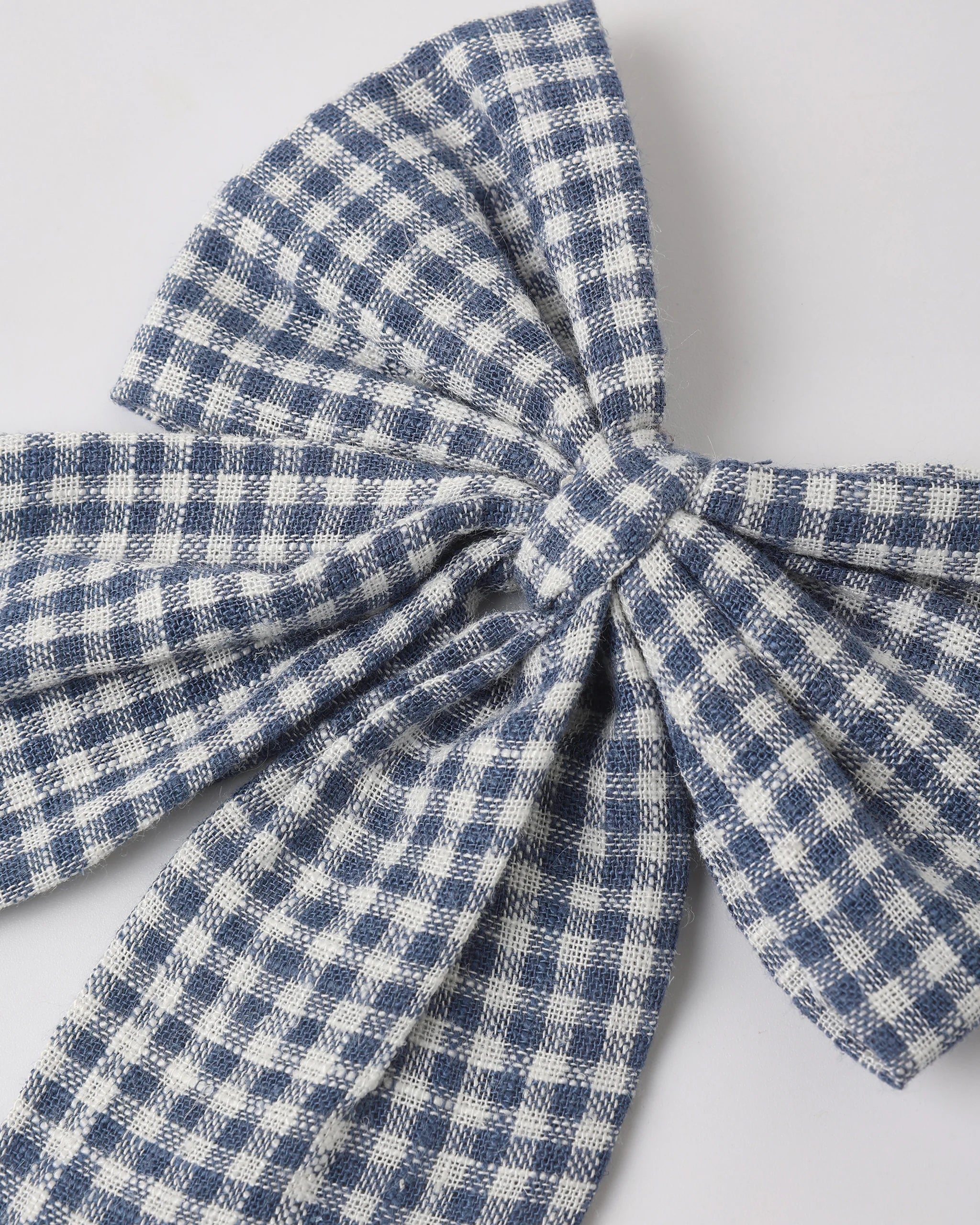 Marine Gingham Oversized Bow