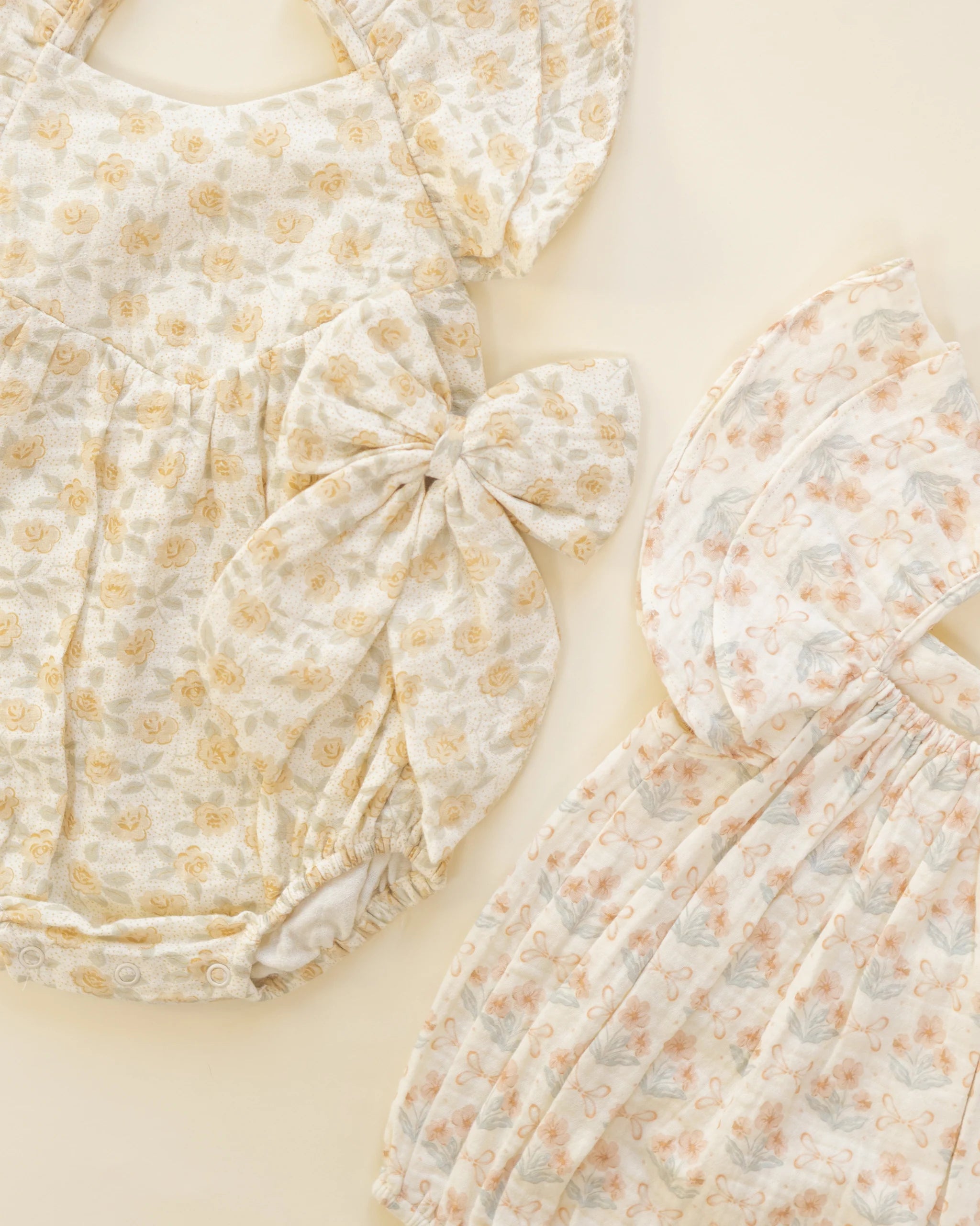 Yellow Floral Oversized Bow