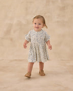 Blue Ditsy Babydoll Dress