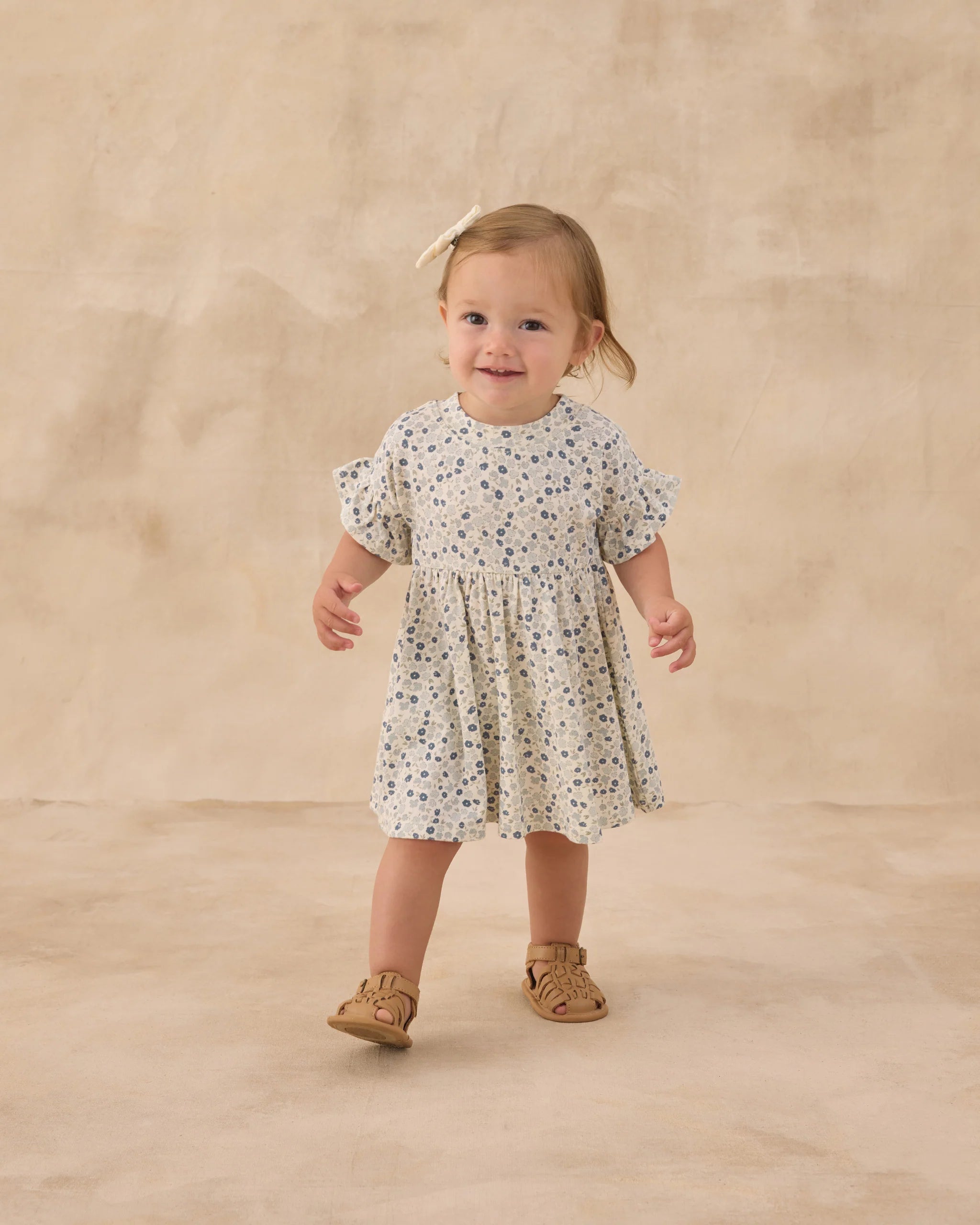 Blue Ditsy Babydoll Dress