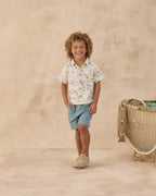 Ocean Toile Short Sleeve Collared Shirt