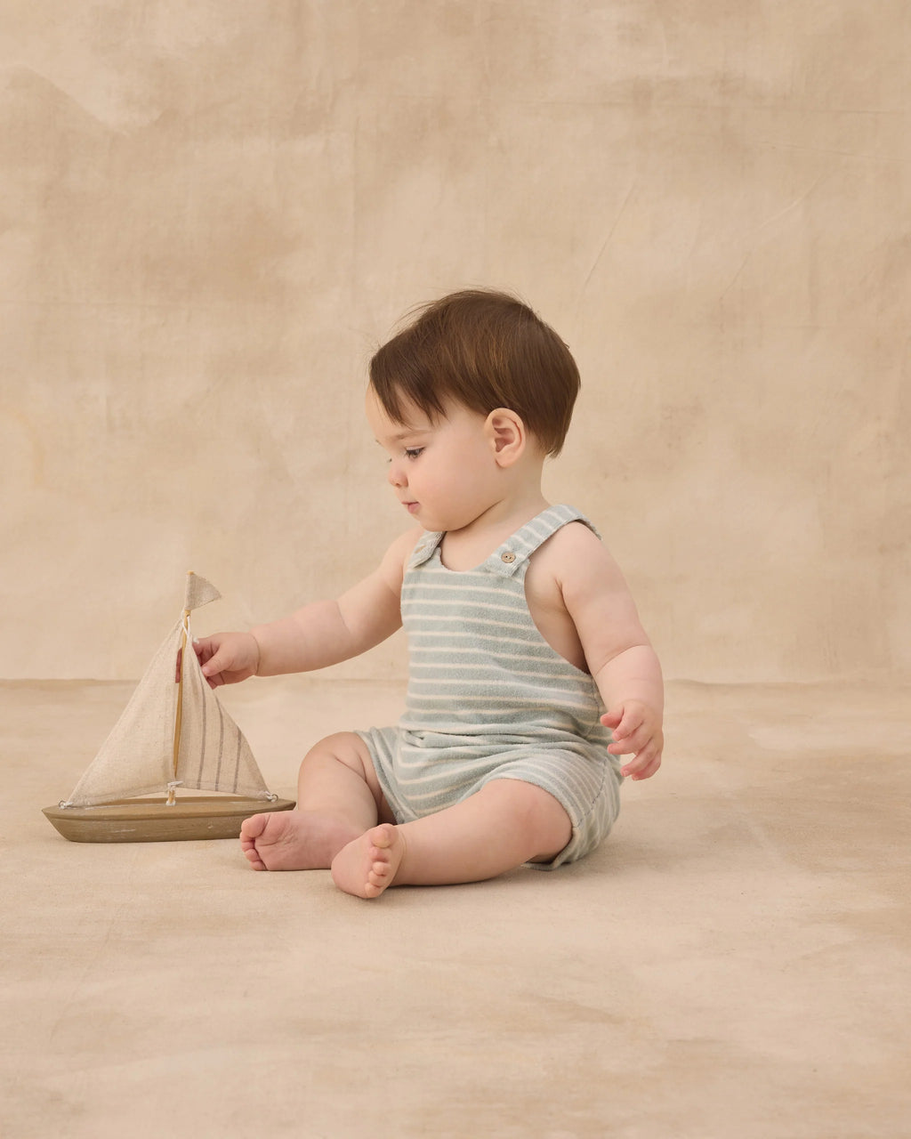 Terry Stripe Gio Seafoam Romper