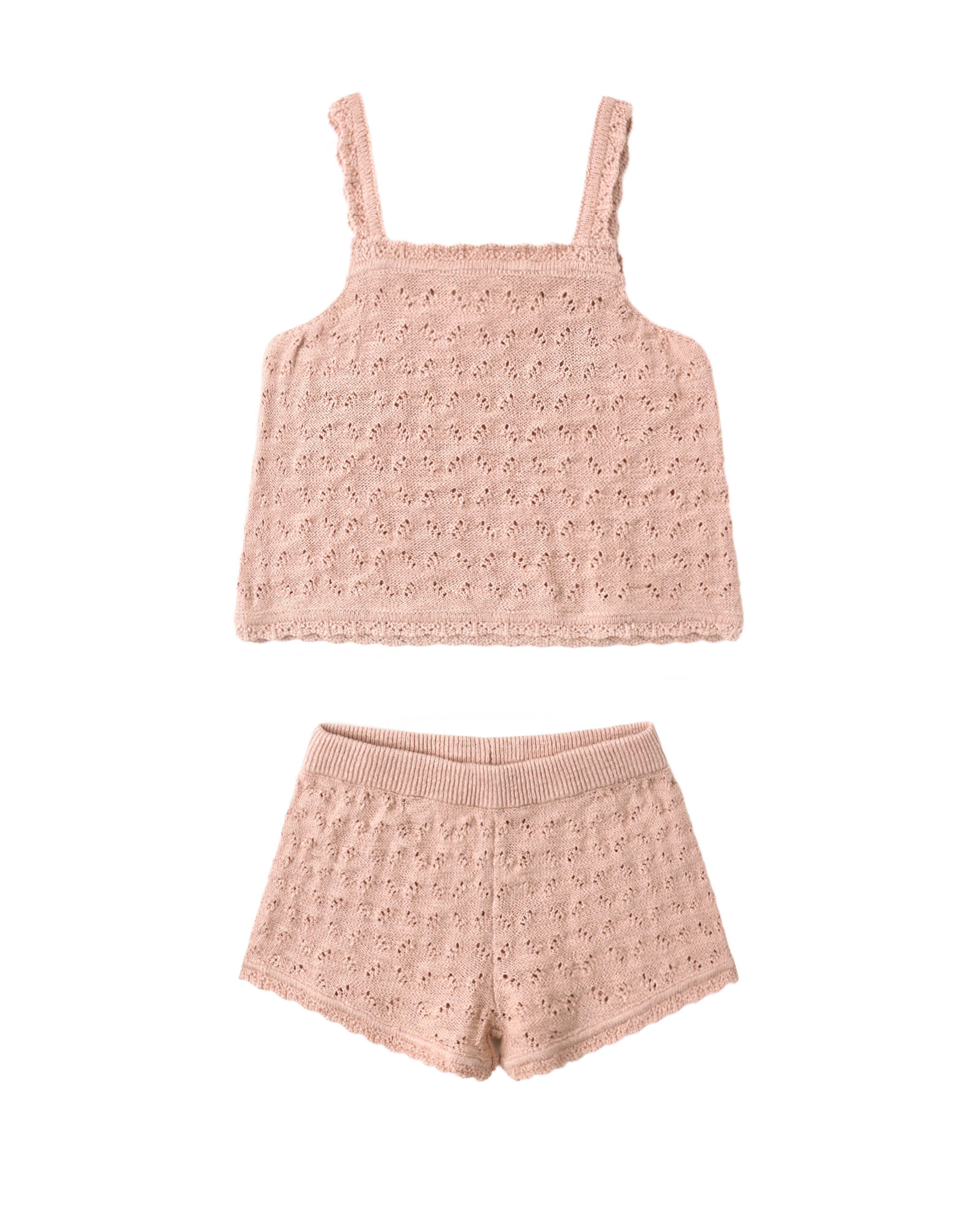 Melon Pointelle Knit Tank & Short Set
