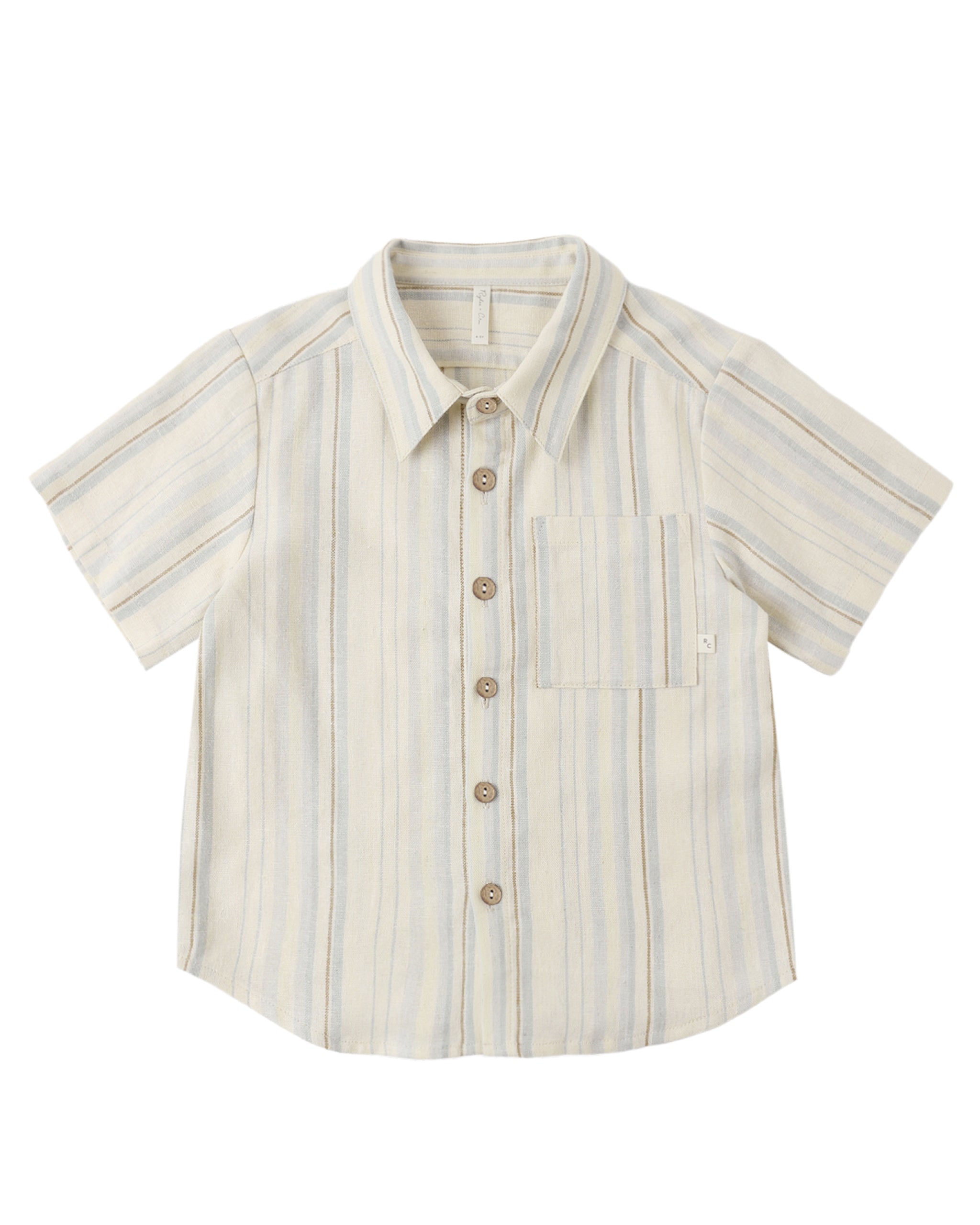 Sea Stripe Short Sleeve Collared Shirt
