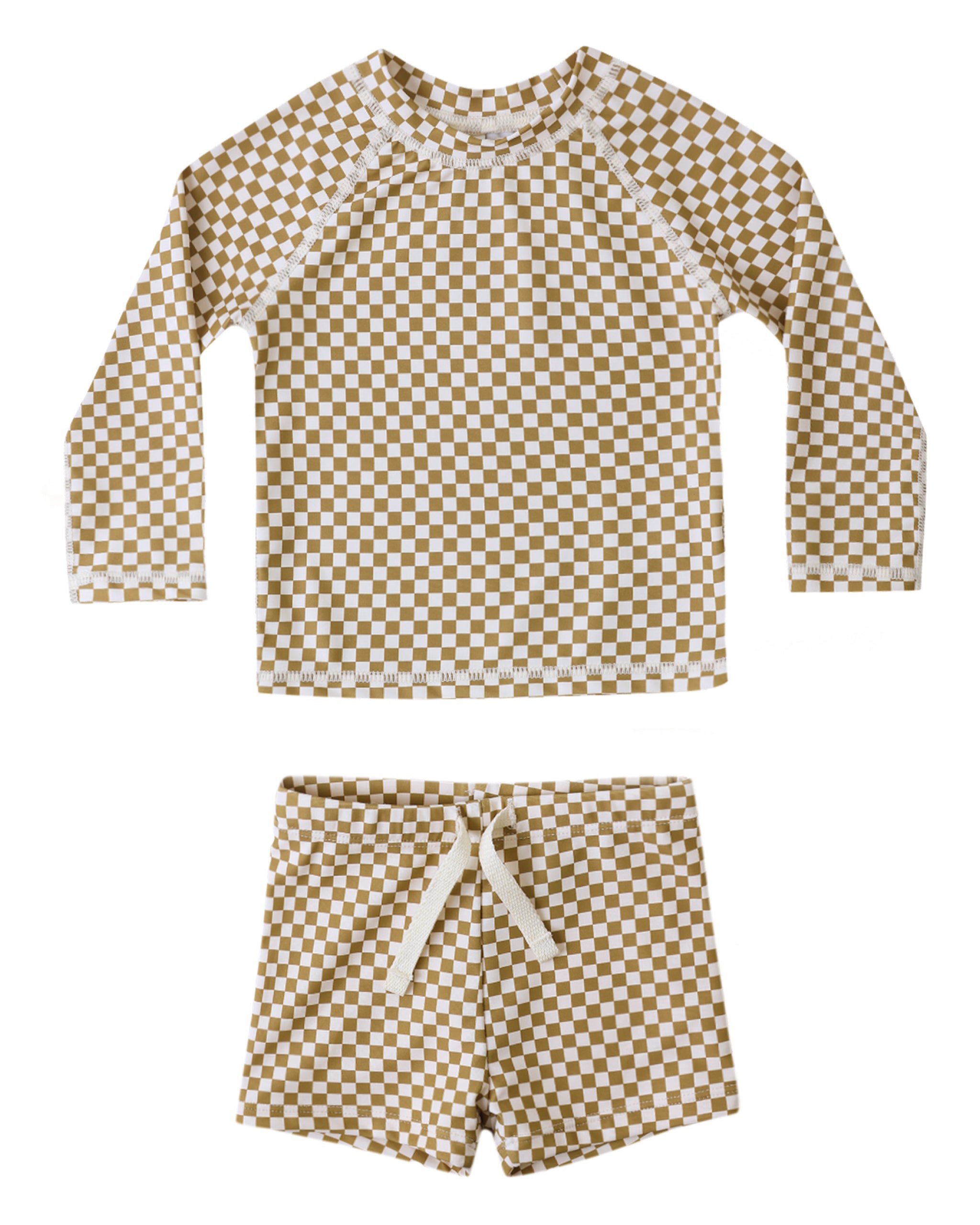 Ocre Check Boys Rashguard Set