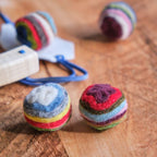 Wooden Slingshot & Felt Ball Set