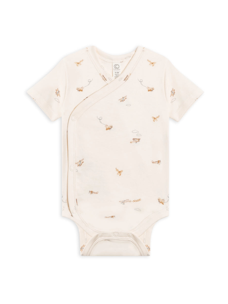 Airplane Organic Cotton Kimono Bodysuit