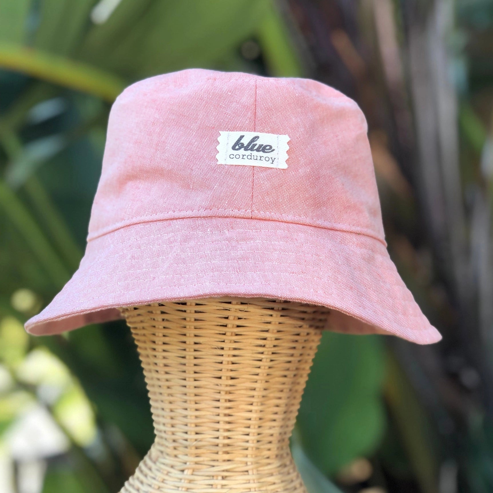 Coral Pink Linen Bucket Hat