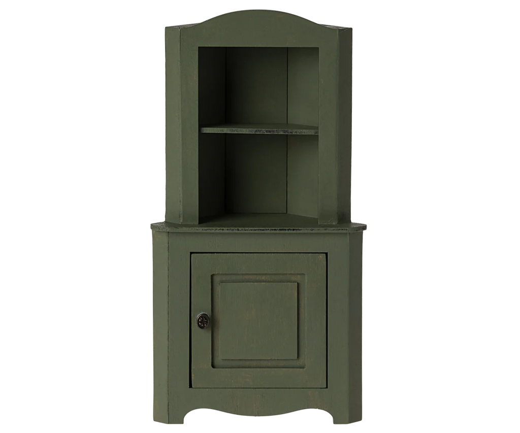 Dark Green Miniature Corner Cabinet
