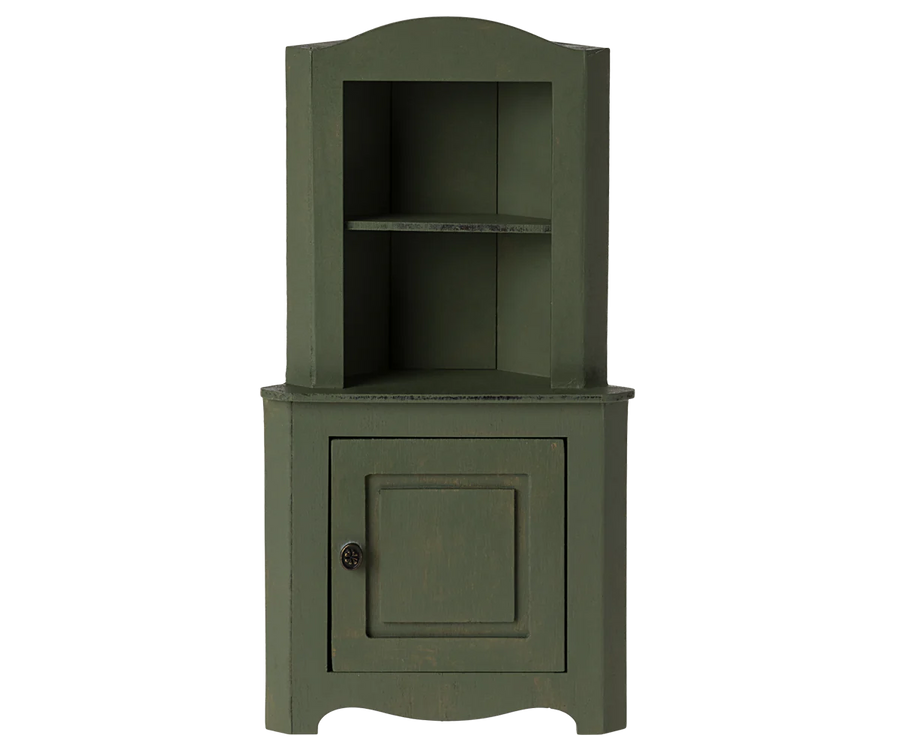 Dark Green Miniature Corner Cabinet