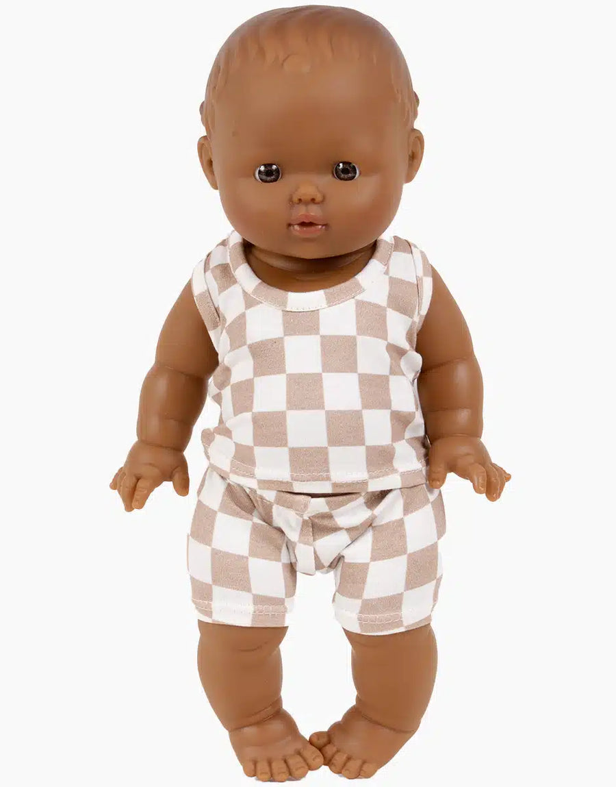 Léon Baby Doll in Checkered (34 cm)