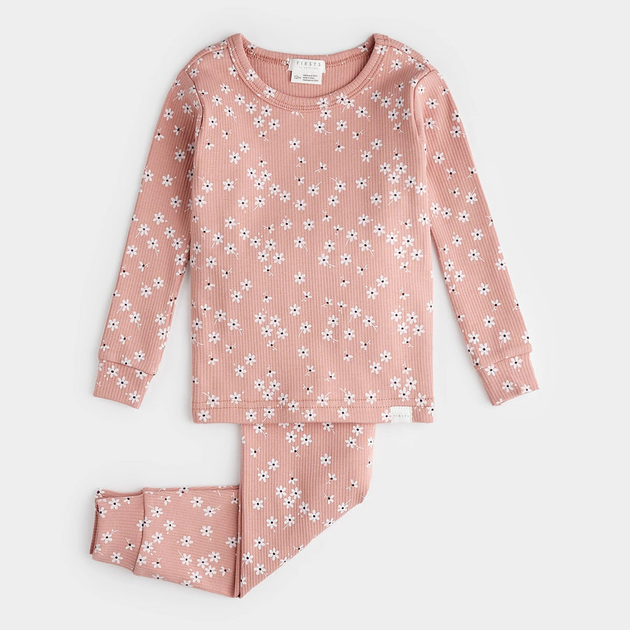 Autumn Garden Ribbed Pajama Set