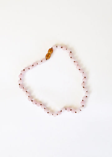 Pure Gemstone + Pink Rose Quartz Necklace