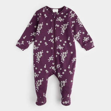 Fall Botanicals Zipper Footie