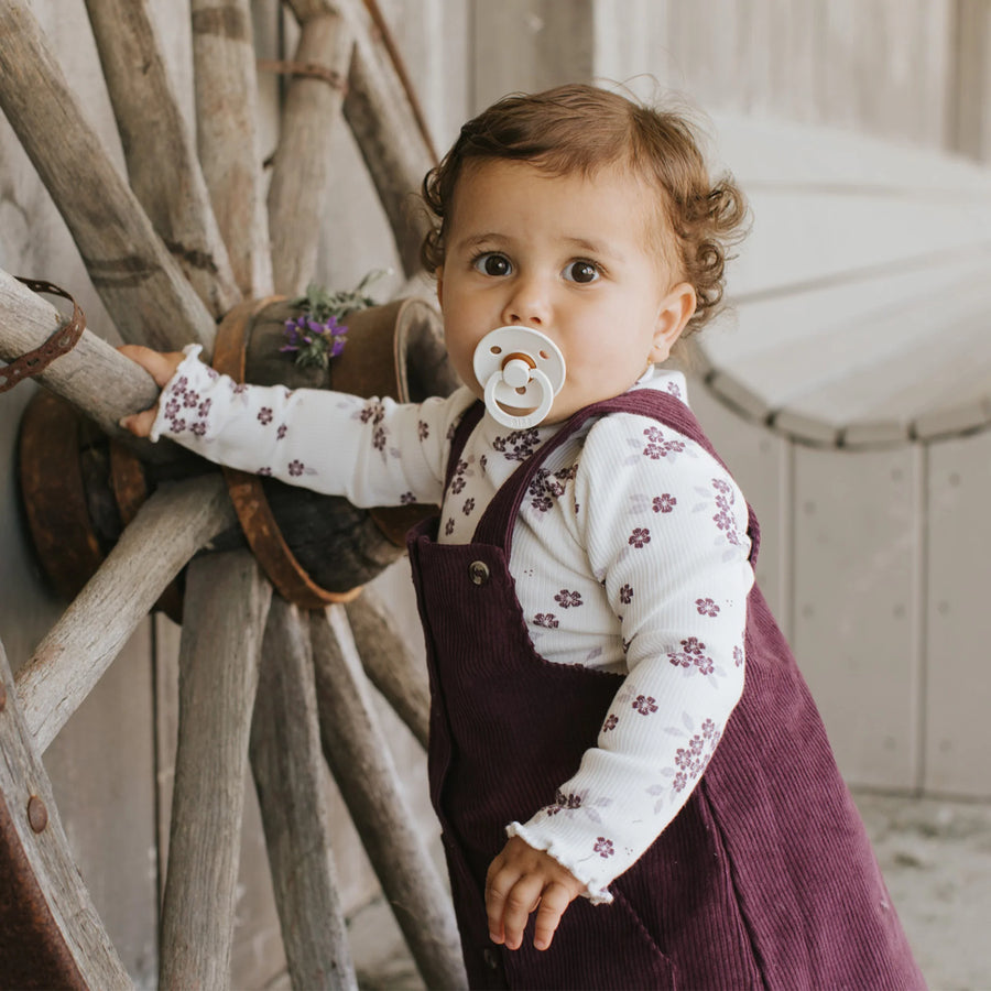 Plum Corduroy Overall Dress Set