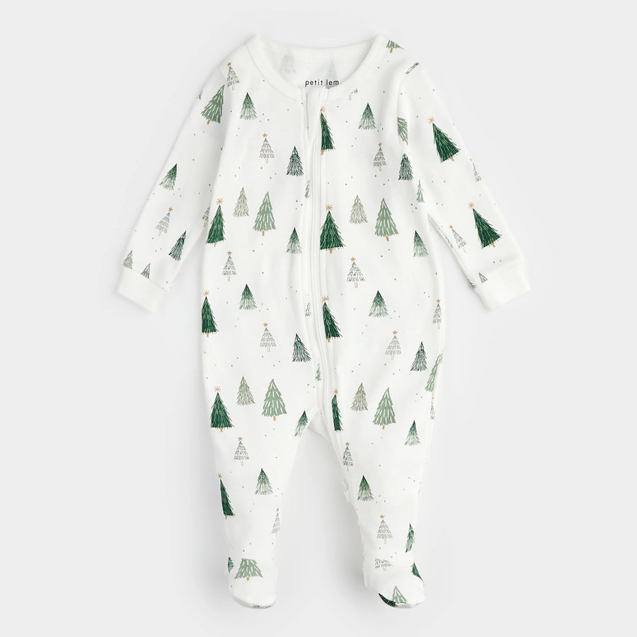 Christmas Trees Zipper Footie