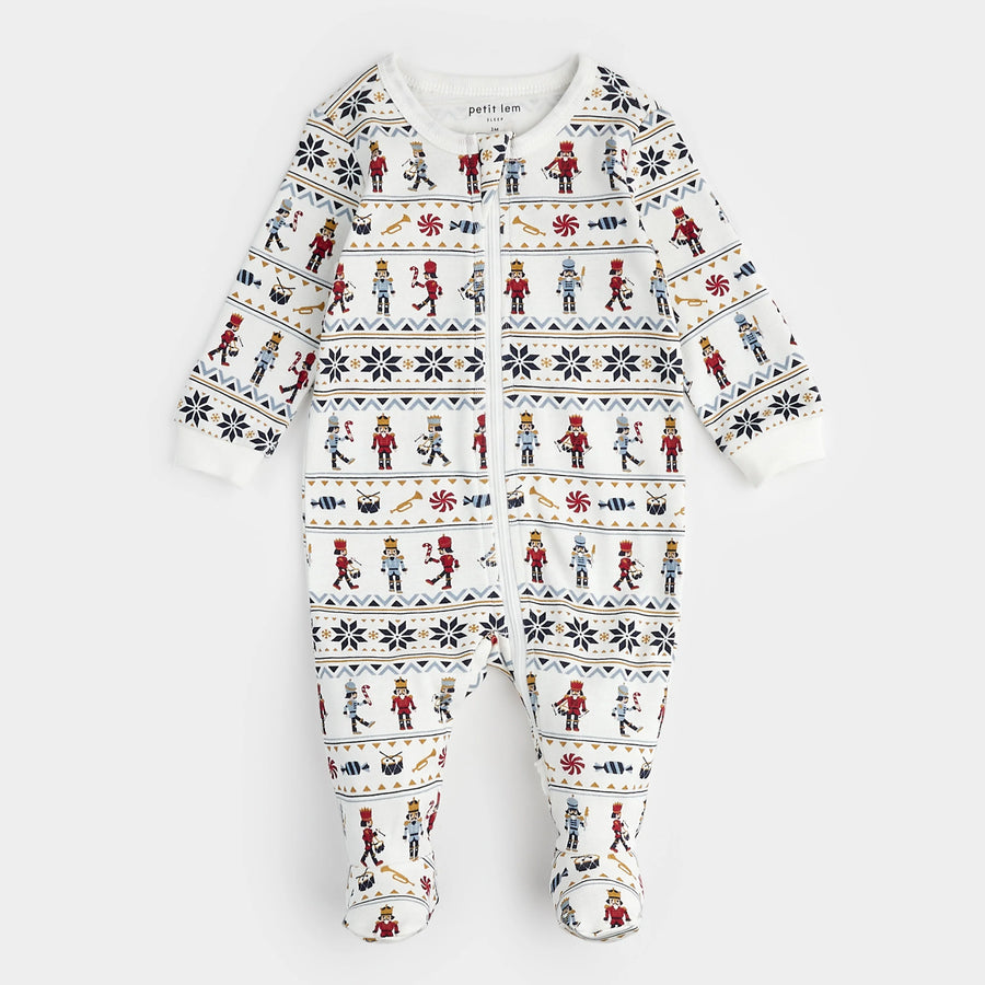 Nutcracker Fair Isle Zipper Footie