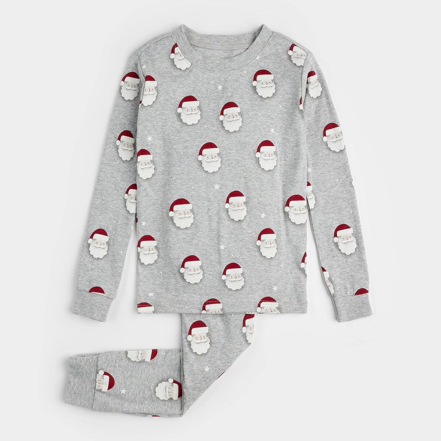 Heather Grey Santa Pajama Set