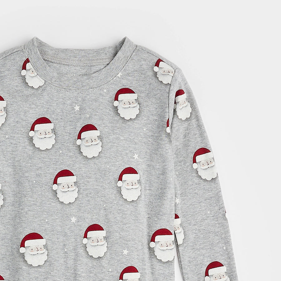 Heather Grey Santa Pajama Set