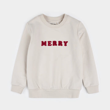 'Merry' Crème Fleece Sweatshirt