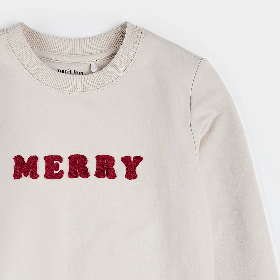 'Merry' Crème Fleece Sweatshirt