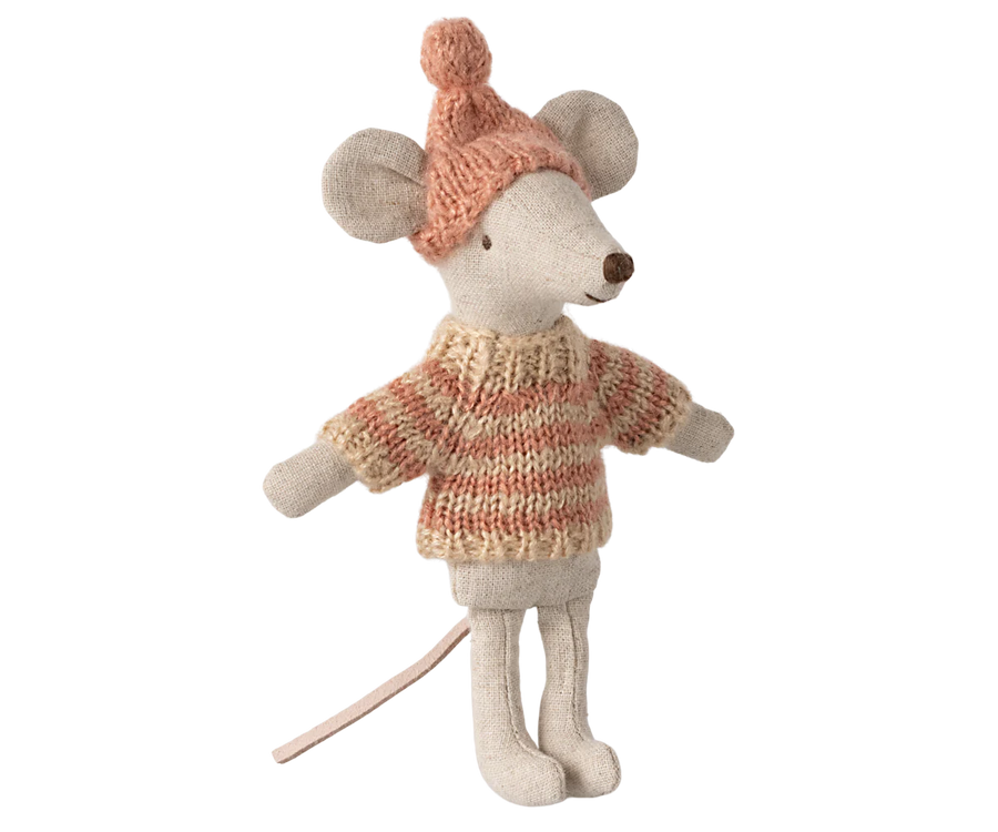 Big Sister Mouse Knitted Sweater and Hat